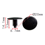Hyundai 0B102-68865 Клипса  6.7x13x20mm