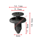 GM , NISSAN 94858864, 01553-01733, 94858343 клипса  6x11.8x14.1mm