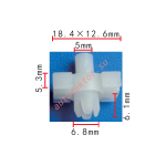 Mercedes A2019880378 клипса  6.8x6.1x18.4mm  5mm