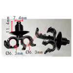 Клипса  7.4x11.4mm  d6.3mm