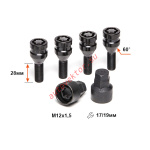 К-кт болтов секр. 675110F2 BC M12X1,50X28 Черный хром Конус, универс. кл. 17-19мм
