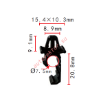 TOYOTA клипса 8.9x9.1x15.4mm  d7.5mm