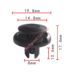 HONDA,MITSUISHI 91512-SX0-003, MU000319, MR220501 клипса  8x10.6x19.8mm