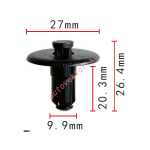 GM   25695687 клипса 9.8x20.3x27mm
