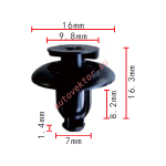 Toyota 9046707146 черная клипса  7x8.2x16mm