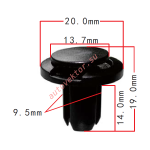 Honda 91503-S0K-A01 клипса  9.6x14.5x20mm