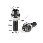 Болт M14X1,25X35 Черный Цинк вращ.Сфера с выступом ключ 17 S17F35 BA