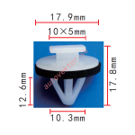 TOYOTA 75395-0T010 клипса 10.3x12.6x17.9mm