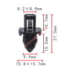 ACURA ,HONDA90661-ST7-003, 90661-S47-003  клипса 11.4x15.5x15.8mm
