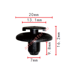 GM,TOYOTA 88970494, 88973676, 90467-07168 клипса 7x9.8x20mm