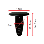 MAZDA,NISSAN 9926-40-531, 68929-01R00 клипса  6x15.5x14mm