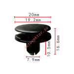 Honda 91501-TR0-003 клипса  7.9x10.5x20mm