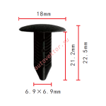 Honda 90667S0D003ZH, 90667S0D003ZC, 90667S0D003ZK клипса черная 6.9x21.2x18mm