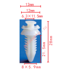 GM 15545202 клипса  8x21.5x13mm