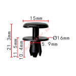 GM 9130754, 1406925 Клипса  5.9x10.4x16mm