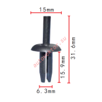 Ford 387843-S клипса  6.3x15.9x15mm