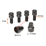 К-кт болтов секр. 684105F2 BC M14X1,50X27 Черный хром Сфера, универс. кл. 17-19мм