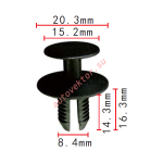 Mercedes  A2019900292 клипса  8.4x14.3x20.3mm