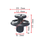 Honda 91512-SM4-003 клипса  8.3x9.4x20.2mm