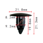 Ford 162279, 6725950 черная Клипса  9.2x19.8x21.8mm