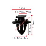 Fiat 14191180 клипса  8.9x11.5x16mm