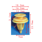 Toyota 67771-30090, 67771-17030, 67771-28030 клипса  9x17.6x18.2mm