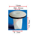 NISSAN 01281-00601 клипса  8.2x14.9x16mm  d4.9mm