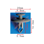 MAZDA B042-68-865 05 клипса  2.9x15x20mm