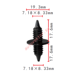 GM 15672328 клипса  8.3x17.6x19.3mm  8.3x17.6x19.3mm