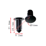 Renault 7703077153, 7703077356 Клипса  9.2x20.1x16mm