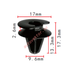 Deawoo 2240587  клипса  9.6x13.3x17mm