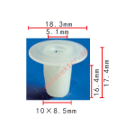 TOYOTA 90189-06104 клипса  8.4x16.4x18.3mm   d5.1mm