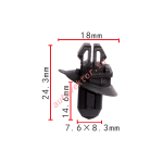 TOYOTA 75393-60030 клипса  8.3x14.6x18mm