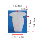 TOYOTA 90189-05082 клипса  7.2x13.4x13.2mm  d3mm