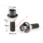 Болт M14X1,25X29 Черный Цинк вращ.Конус с выступом ключ 17 C17F29 BA