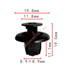 Toyota 90467-09166 клипса  8.9x11.1x19.8mm