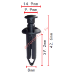 GM 10207146, 21077323 клипса 8x29.2x14.9mm