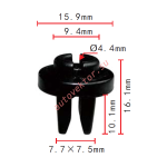 HONDA  90107-S10-003 клипса  7.7x10.1x15.9mm  d4.4mm