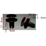 KIA / Hyundai 86595-2T500 Клипса  8x14.1x15.4mm