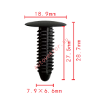 GM 15975244 черная клипса  7.9x27.5x18.9mm