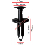 GM,FORD 11518017, W708530-S300 клипса  8x26.6x20mm