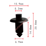 GM 21035345 клипса  6.9x14.8x15.9mm