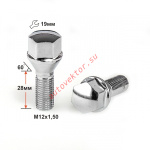Болт M12x1,50х28 Хром, Конус с выступом 1807-19 Cr 