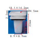 Toyota 90189-06229 клипса  8.9x17.3x18.1mm  d4.5mm