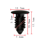 UNIVERSAL клипса  7.6x15.9x12.7mm