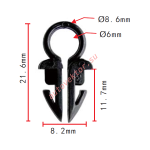 Фиксатор электропроводки 8.2x11.7mm  d6mm