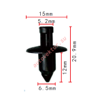 Mitsubishi MB619582 клипса  6.5x12x15mm
