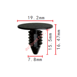 Toyota 90467A0008 клипса черная  7.8x15.5x19.2mm
