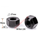 Гайка 70001615 BA M16X1,50 Черный Цинк высота 19 мм Конус, откр., ключ 27мм