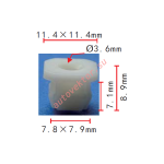 GM 347347 клипса  7.9x7.1x11.4mm  d3.6mm